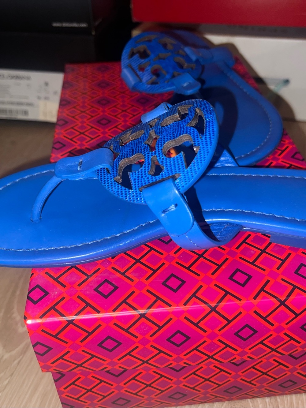 Tory Burch Bright Blue Miller Thong Sandals